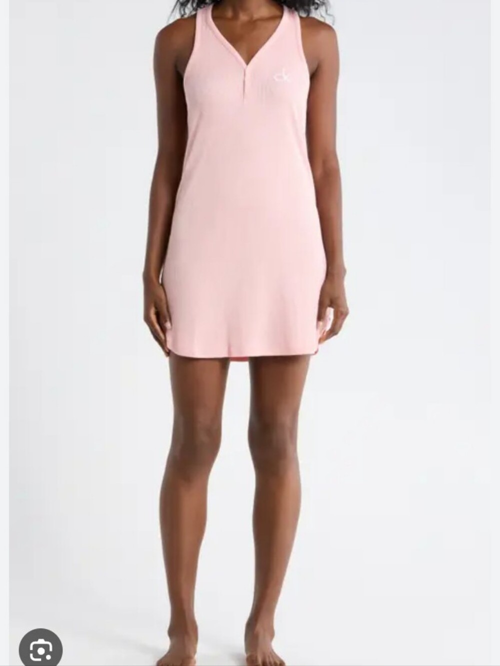 Calvin Klein Light Pink Ribbed V-Neckini Nightgown. NWT. Offers Welcomed!